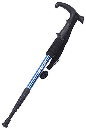 Irypulse Trekkingstöcke Ultraleicht Durable Luftfahrt-Klasse Aluminium Wanderstöck Antishock Längeverstellbar Teleskopstöck für Wandern/Klettern für Männer Frauen Kinder -Single stöcke-Blau