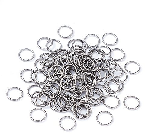 PandaHall 1000 Stück Edelstahl Offene Biegeringe 10 mm Winzige runde 1 mm dicke Verbindungsringe für die Schmuckherstellung