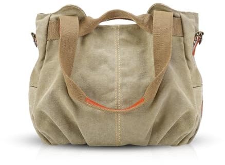 NICOLE & DORIS Canvas Tasche Damen Tragetaschen für Damen Schultertaschen Umhängetasche Leinwand Handtasche Mädchen Khaki