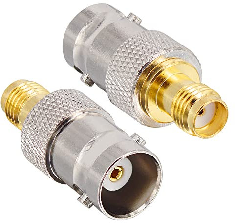 Boobrie BNC Female to SMA Female Coax Connector SMA BNC Adapter for SDR Ham Radio Baofeng UV 5R UV82 V-5r5 Two Way Handheld Radio Pack of 2