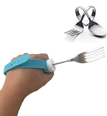 Disability Eating Aids Fork, Easy Grip Caring Cutlery Contoured Design Great for Disabled Or Those Suffering with Tremors And Trembling Hands,The Elderly