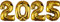 DekoRex Folienballons 2025 40cm Silvester Neujahr Deko (Gold)