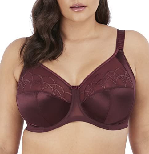 Elomi Women's Underwire Full Cup Banded Bra Coverage, Sheer, Raisin, 46DD