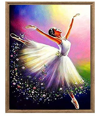 Bimkole 5D Diamond Painting DIY Kits Danseuse, Peinture D'art Broderie Diamant Kits De Broderie Au Point De Croix Strass Rond Résine Peinture Décor à La Maison, (30x40 cm)