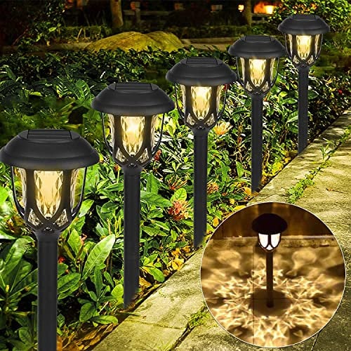 Vivibel [6 Stück] Solarlampen - Solarleuchten Garten Außenleuchte wasserdichte Solar Licht warmweiß Dekoration Wegbeleuchtung für Außen Villa Rasen