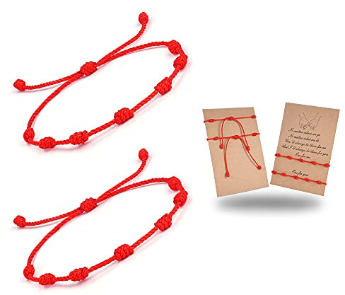 CASSIECA Braccialetti Hamsa Malocchio, in Corda di Filo Rosso, Bracciali, Intrecciati a Mano, Regalo per Amici Coppia Amante
