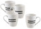 UNITED COLORS OF BENETTON. BE112 Set 4p mugs 11cm 360ml new bone china diseño logo estampado negro Casa Benetton, Loza