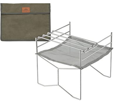 Campingmoon Tragbare Feuerstelle aus Netzstoff mit Grillrost (L x B x H): 31,1 x 31,2 x 29,9 cm, Tragetasche SOLO-202