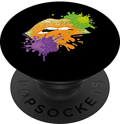 Karneval Kostüm Bunte Küssende Lippen I Kussmund PopSockets mit austauschbarem PopGrip