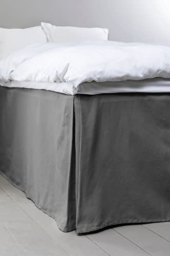 Jotex Colour Betthusse - 100% hochwertige Bio-Baumwolle Bettrock, Höhe 60 cm - Dunkelgrau, 180 x 200 cm