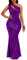 VERWIN Robe moulante sans manches à col oblique sirène à paillettes pour femme, violet, Taille XL