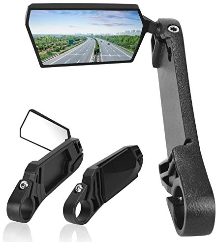 Fahrradspiegel Klappbar, Fahrradrückspiegel klein 360° Verstellbar, Lenker Rückspiegel Mini HD Schlagfest für 17.4-22mm Lenkerenden, MTB, E-Bike, Mountainbikes, Rennrad