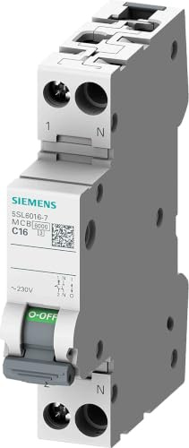 Siemens 5SL6 Miniaturüberlastschalter Typ C, Pol 1-polig 13A 230V ac, Abschaltvermögen 10 kA SENTRON