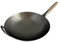 AAF Nommel Wok Pfanne aus Carbonstahl handgehämmert 38 cm Durchmesser mit rundem Boden Doppelgriff