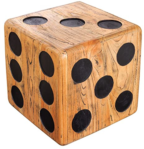 riess-ambiente.de Massiver Würfelhocker Cube 41cm Natur Mindiholz Beistelltisch stapelbar