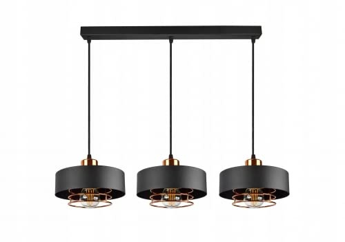 FKL DESIGN Home Deco Deckenlampe Pendellampe Hängelampe Wandlampe Leuchte Pendelleuchte Schwarz Weiß Kupfer Lampe aus Serie 754K (Schwarz, Hängelampe 754K-Z3)
