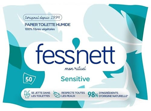 FESS'NETT - Fess'Nett 50 Papiers Toilette Humidifie Sensitive - Lot De 4 - Vendu Par Lot
