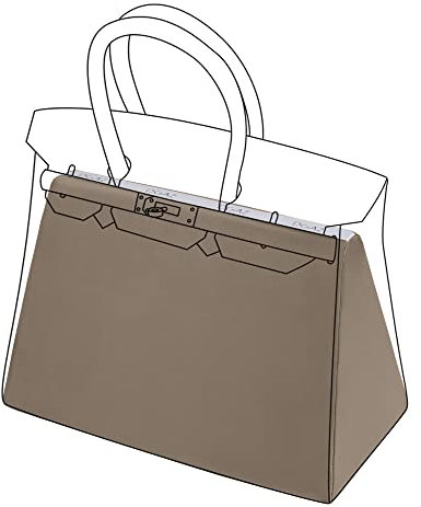 DGAZ Taschenformer Einsatz, Tasche Shaper Einsatz für Birkin 25/30/35/40, Satin Tascheneinsatz für Damen Handtasche (Etoupe Grey, Birkin 35)