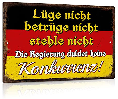 Putuo Decor Vintage Blechschilder Sprüche, Lüge nicht, betrüge nicht, stehle nicht, Deko Blechschild als Geschenkidee zu Geburtstag, 20x30 Aluminium Metallschild