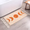 LABEND HOME Boho Badematte Mondphasen Badezimmerteppich mit Quasten – Halbmond Böhmische Teppiche für Badezimmer Schlafzimmer Mondteppich College Wohnheim Zimmer Dekor Boho Area Teppich Beige Neutral