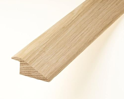 Threshold Door Strip Solid Oak R Section 12mm Ramp Reducer Trim 90cm for Wood & Laminate Flooring Unfinished RAW