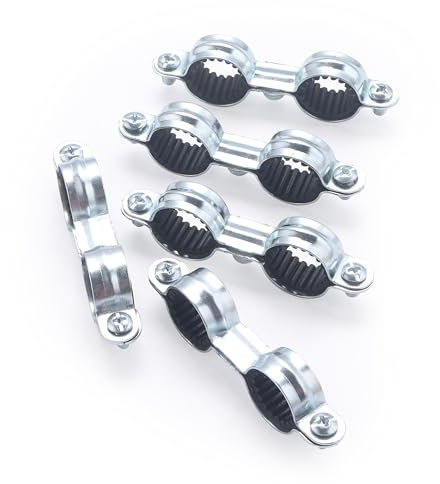 Abrazadera doble isofónica Ø16 | Pack de 5 unidades | Fijación segura y silenciosa para tubos de cobre | Reduce vibraciones y ruidos | Fácil de instalar | Resistente y duradera | QUICK PLOMBERIE
