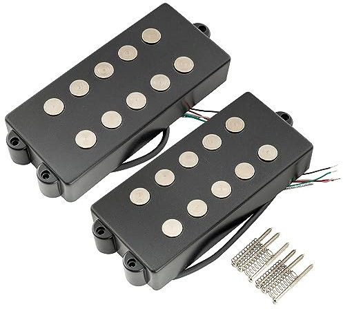 Artec MMC5 Cerámico Bajo Soapbar Pastillas Pickups Set 13K para Eléctrico Bajo 5 Cuerdas estilo MusicMan, Negro