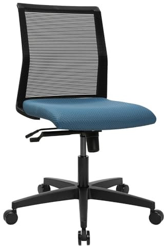 vito Drehstuhl - Schwarz - Petrolblau - Polyester - Netz - höhenverstellbar