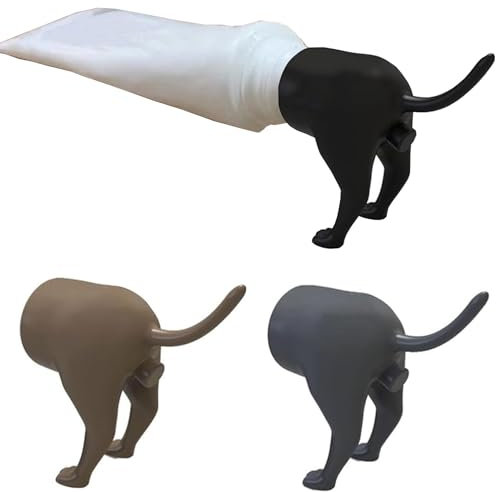 3 Stück Pooping Dog Butt Zahnpasta Topper Lustige Zahnpastakappen Funny Creative Toothpaste Dispenser Toothpaste Cap Witziges Gag Geschenk für Kinder und Erwachsene