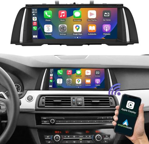 Road Top 10,25 Zoll Autoradio Touchscreen Drahtlos CarPlay Android Auto für BMW 5 Serie F10/F11 2010-2011 Jahr mit CIC System, Car Radio Carplay Auto Stereo Multimedia Radio Receiver