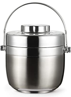 SePkus Bento Box, lonchera de acero inoxidable 304, termo aislante portátil para alimentos, para la escuela, oficina, viajes y camping, 6 colores (color: azul, tamaño: 1200 ml) (plata 1500 ml)