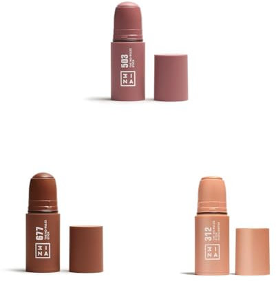 3INA MAKEUP - The Face Set - Multitalent Blush & Highlighter Stick für Augen, Lippen & Wangen mit Hyaluronsäure - Blush Contour & Highlight Stick für Augen, Lippen, Wangen mit Hyaluronsäure