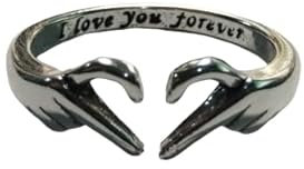 OUTLETISSIMO® Ring Herz mit Gravur innen I Love You Forever Größe verstellbar Farbe Silber ET115, zamak, Nicht zutreffend.
