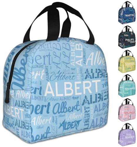 Borsa portapranzo Personalizzata, Lunch Tote Box Personalizzato, Borsa Termica Personalizzata per Il Pranzo con Nome per Donne, Uomini e Bambini, per Scuola, Ufficio, Lavoro, Picnic