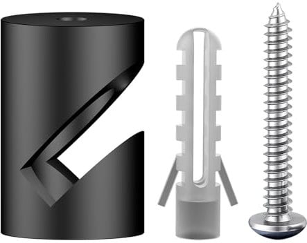 OASHISU 1 Stück Aluminiumlegierung Wand- und Deckenpins V-Stil Schwarz für Textilkabel Deckenbefestigung Affenschaukel Aufputz-Kabelhalter für Lampe DIY mit Schrauben und Dübeln