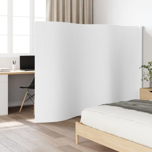 Juroupi Paravent Weiß 165x400 cm Paravent Outdoor Paravent Balkon Room Divider Raumteiler Trennwand Bambus