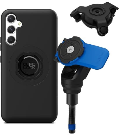 Quad Lock Support Téléphone à Tige Filetée de Moto avec Amortisseur de Vibrations et Coque MAG pour Galaxy A34