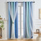 NETMEO 2 Panel Kids Bedroom Curtains, Baby Room Star Curtains, Girls Room Decor, Living Room Insulation, Theme Room Windows (Blau Grün Grau, B132xH213cm)