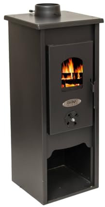 Stufa a legna in acciaio IRINA 6,1 KW L 33 x P 33 x H 85