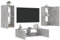 Iiaky 3-TLG. TV-Wohnwand mit LED-Leuchten Wohnwand Wohnzimmer TV Wohnwand Wohnzimmer MöBel Betongrau - 3216877