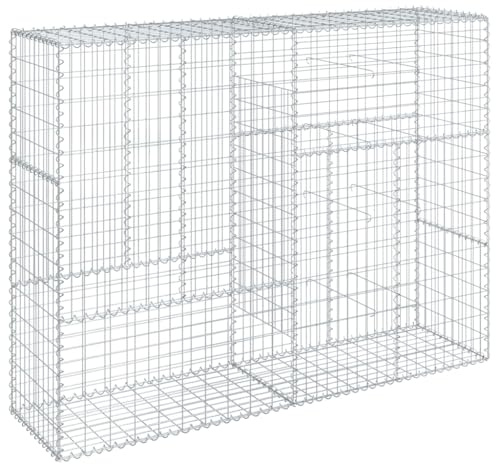 vidaXL Gabion Basket with Cover 200x50x150 cm Galvanised Iron