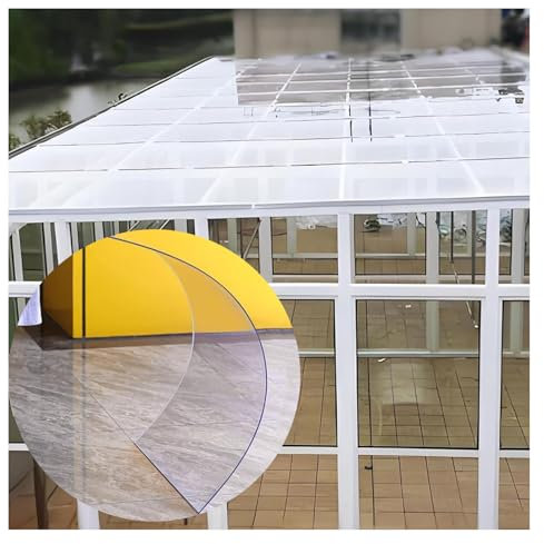 Placa Protectora De Techo Transparente,Paneles De Techo De Policarbonato,Láminas De Policarbonato Planchas,para Techos, Terraza,Jardín,Hojas De Invernadero,Marquesina(Size:20*20 cm,Color:Clear：1.2 mm)