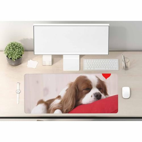 Woutay Mouse Mat,Cute Sleeping Dog,Laptop Mat Table Mat Desk Writing Pad for Office and Home