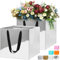 LVNRIDS 2 PCS Large Gift Bags, 11.8 inch Square Extra Large Paper Gift Bag for Presents Cake Bouquets Wedding Flower Bridesmaid Christening Graduation Birthday Party Silver