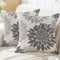 ViaElayu Outdoor Kissenbezug 50x50 Frühling Grau Blumen Kissenhüllen Zierkissenbezug Dahlien Wetterfest Dekokissen Kissen Couchkissen Sommer Kissenbezüge Wohnzimmer Garten Sofa Deko 2er Set