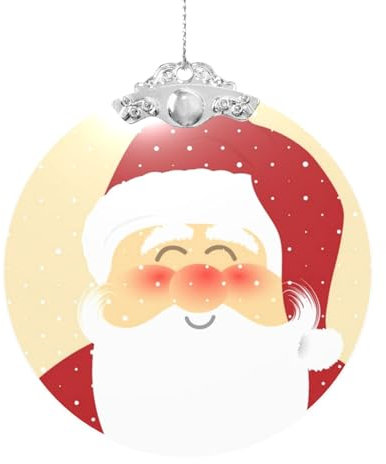 WSHFFILO Weihnachtsanhänger aus Glas, rund, bedruckt, Weihnachtsbaumschmuck