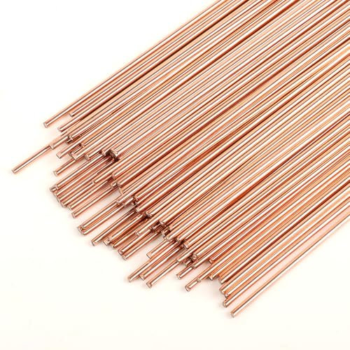 Tig Welding Rods Mild Steel, 100Pcs Copper Welding Rod, 1.6mm Mild Carbon Steel Tig Welding Equipment, Tig Filler Accessorie (Coppering)