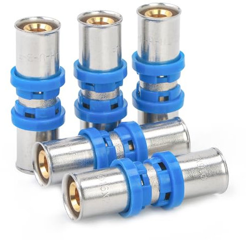 LTWFITTING Pressfitting Kupplung 16 mm für Rohr Mehrschichtverbundrohr Mit Dichtungsringen, O-Ring (5 Stück)