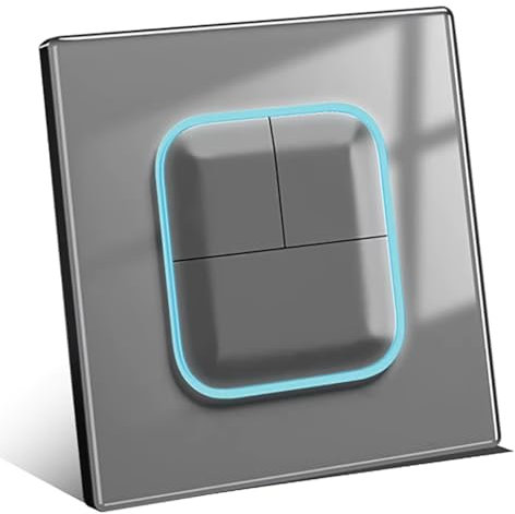 1/2/3/4 gang 2 way Black/White/Grey Tempered Glass Panel Acrylic Push Button Wall Socket Light Switch LED Indicator Lights 86mm*90mm (3 gang 2 way grey)