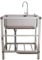 GLJTUO Fregadero De Acero Inoxidable, Fregadero De Cocina Independiente con Estante De Almacenamiento, Fregadero De Estilo Rústico para Interiores Y Exteriores.,Silver-50x37x75cm